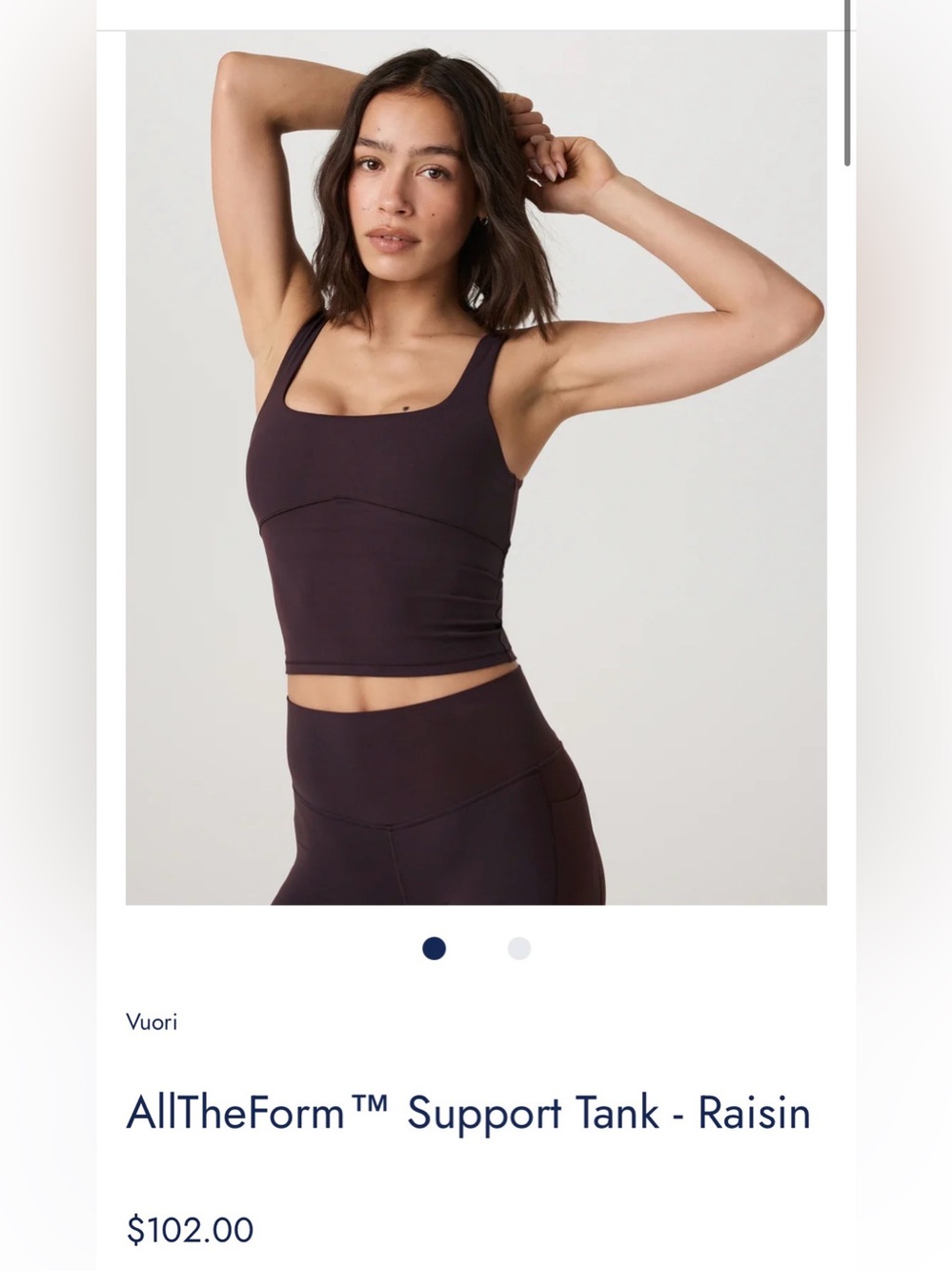 Vuori—-AllTheForm™ Support Tank - Raisin - Picture 2 of 3